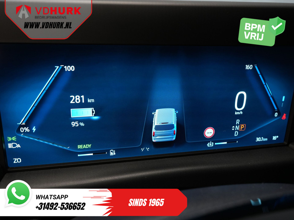 Ford E-Transit Custom Trend 65 kWh 330 km WLTP 218 pk Garantie t/m 2027/ LED/ Standkachel/ Snellader/ 2.3t Trekverm./ Stoelverw./ Carplay/ Climate/ Camera/ PDC/ Cruise 19