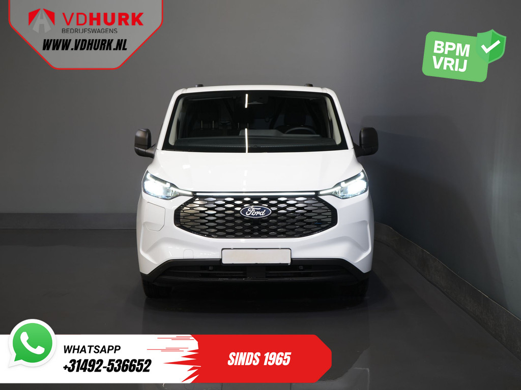 Ford E-Transit Custom Trend 65 kWh 330 km WLTP 218 pk Garantie t/m 2027/ LED/ Standkachel/ Snellader/ 2.3t Trekverm./ Stoelverw./ Carplay/ Climate/ Camera/ PDC/ Cruise 7