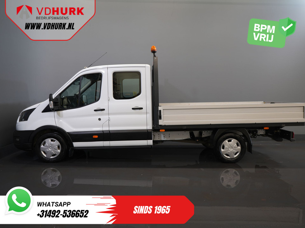 Ford Transit 2.0 TDCI 130 pk DC Dubbel Cabine Open Laadbak/ 7 Pers./ 3.0t Trekverm./ Carplay/ Cruise/ Climate/ Pick Up 10