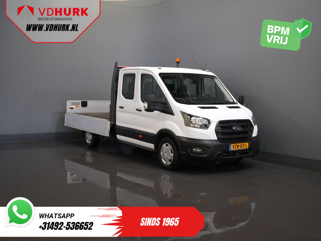 Ford Transit 2.0 TDCI 130 pk DC Dubbel Cabine Open Laadbak/ 7 Pers./ 3.0t Trekverm./ Carplay/ Cruise/ Climate/ Pick Up 9