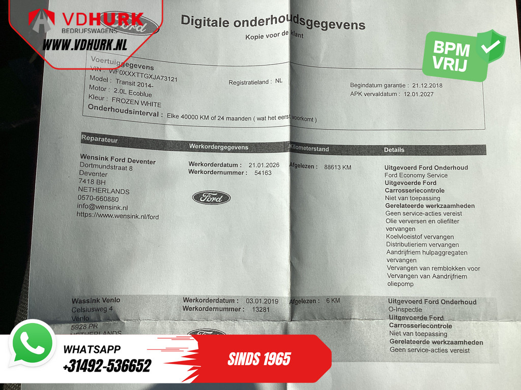 Ford Transit 2.0 TDCI 130 pk L2H2 Trend 2.8t Trekverm./ DB-VV./ Navi/ Camera/ Cruise/ Imperiaal/ Rearstep/ Trekhaak 12