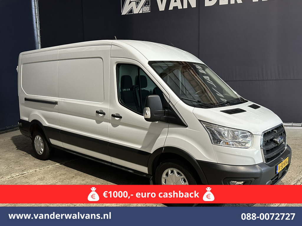 Ford Transit 2.0 TDCI 131pk L3H2 Euro6 Airco | Camera | Navigatie | Apple Carplay | Cruisecontrol Stoelverwarming, Verwarmde voorruit, Parkeersensoren, Bijrijdersbank, 2500kg trekvermogen 11