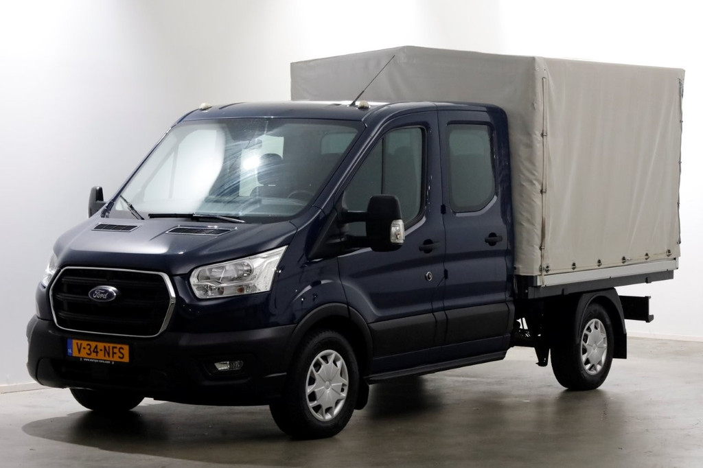 Ford Transit 350 2.0 TDCI 130pk 4x4 L2H1 Trend D.C. Open laadbak met huif 06-2020 10