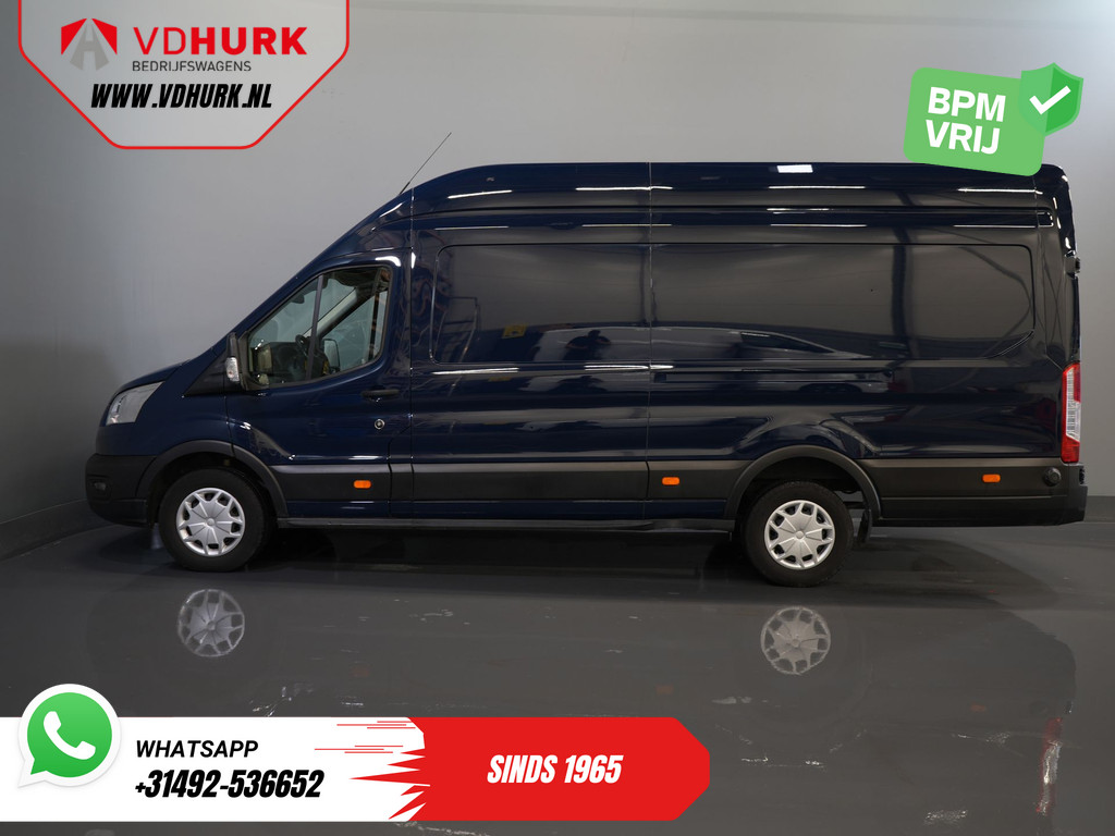 Ford Transit 350 2.0 TDCI 170 pk Aut. Jumbo L4H3 RWD BPM VRIJ! 270 Gr. Deuren/ Climate/ Betimmerd/ Camera/ Carplay/ Cruise/ PDC 10