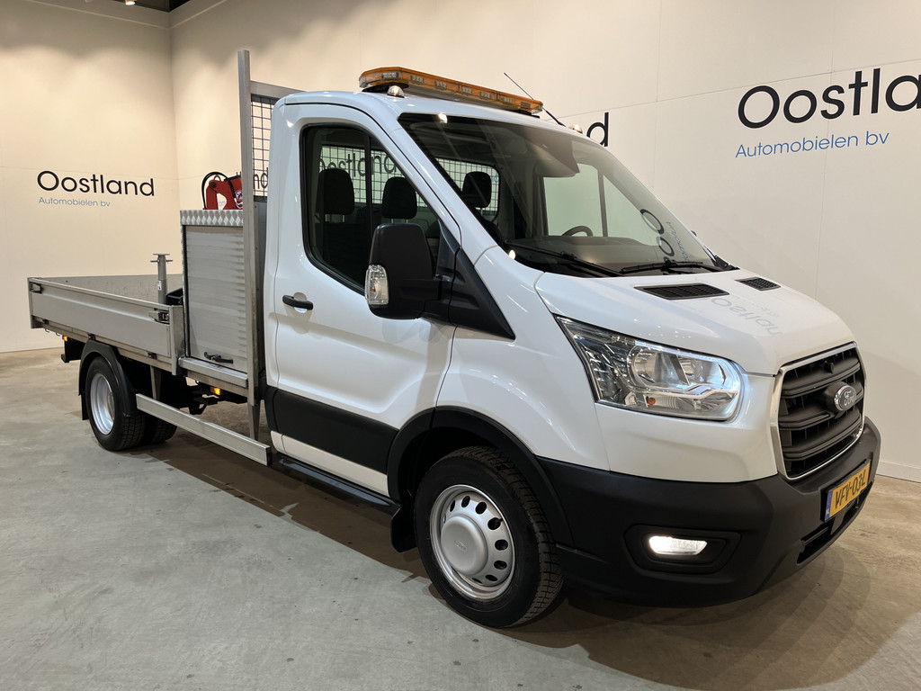 Ford Transit 350 2.0 TDCI L2 Trend RWD Open Laadbak / Maxilift kraan / Euro 6 / Trekhaak 3.000 KG / Dubbel Lucht / Airco / Cruise Control / 3-Zits / 67.000 KM !! 19