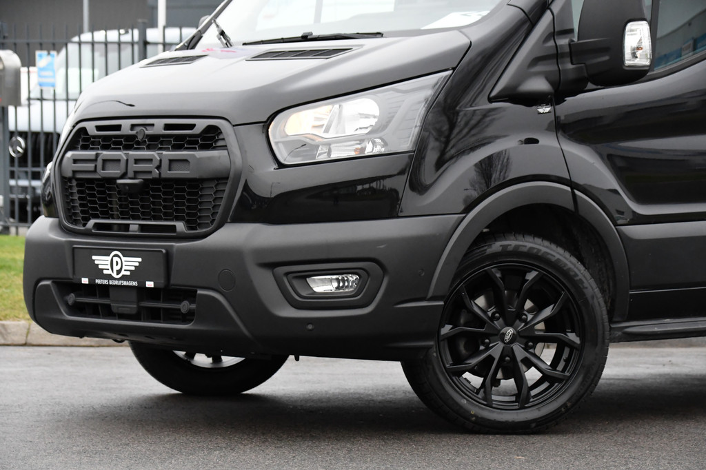 Ford Transit 350 2.0 TDCI L3H2 Black Edition GEEN BTW! 360 Camera, Adaptieve Cruise, Automaat, Sensoren, Stoelverwarming, Trekhaak, Uniek! 7