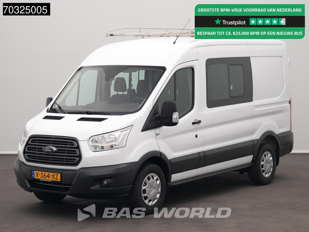 Ford Transit 105pk Dubbel Cabine L2H2 Trekhaak Airco Cruise Parkeersensoren v+a Imperiaal Euro6 L2 DC Doka Mixto Airco Trekhaak Cruise control