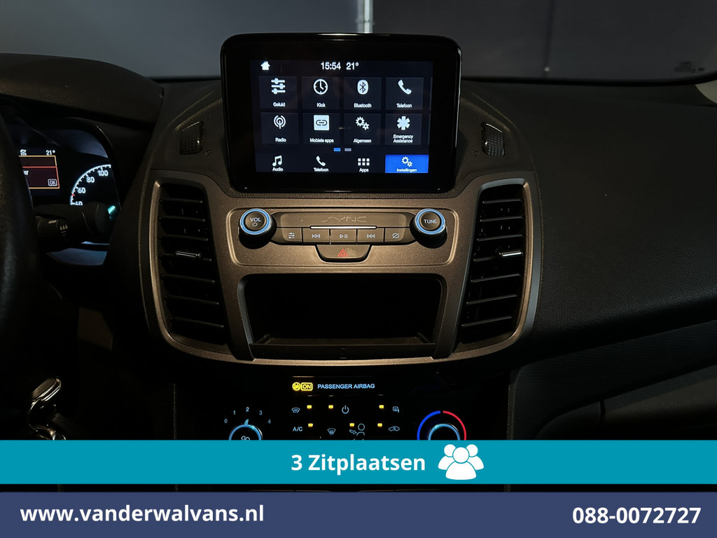 Ford Transit Connect 1.5 EcoBlue 120pk L2H1 Euro6 Airco | 3-Zits | Camera | Apple Carplay | Cruisecontrol Stoelverwarming, Verwarmde voorruit, Parkeersensoren, Bijrijdersbank, 1500kg trekvermogen 16