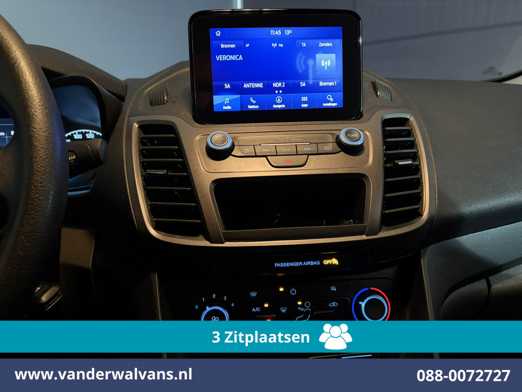 Ford Transit Connect 1.5 EcoBlue 120pk L2H1 Euro6 Airco | 3-Zits | Camera | Navigatie | Apple Carplay Stoelverwarming, Verwarmde voorruit, Parkeersensoren, Bijrijdersbank, 1500kg trekvermogen 15
