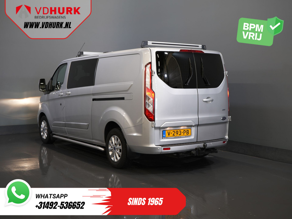 Ford Transit Custom 2.0 TDCI 130 pk L2 Limited DC Dubbel Cabine 2xSchuifdeur/ Stoelverw./ Carplay/ Cruise/ PDC/ Camera/ Navi/ Trekhaak/ Alarm III 2