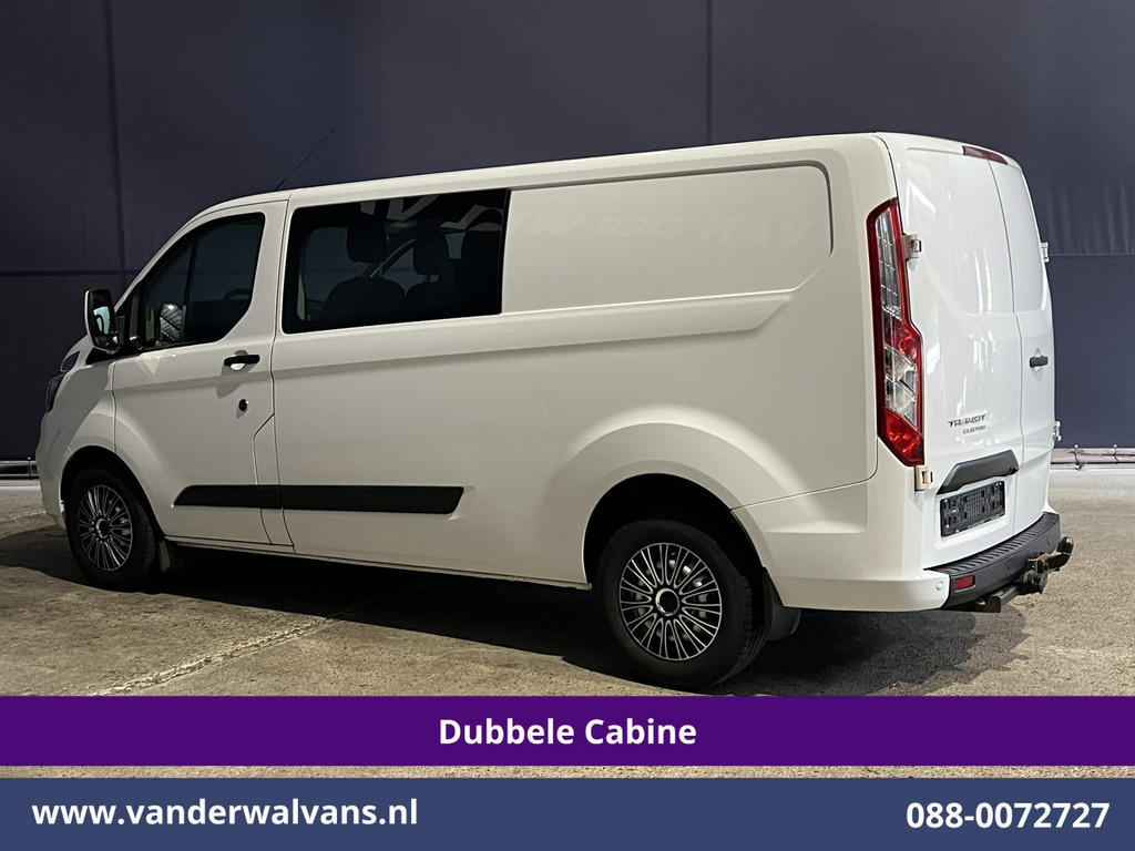 Ford Transit Custom 2.0 TDCI 131pk Automaat L2H1 Dubbele Cabine Euro6 Airco | 6-Zits | Camera | Navigatie | LED | Adaptieve Cruisecontrol Apple Carplay, Trekhaak, Stoelverwarming, Verwarmde voorruit 12