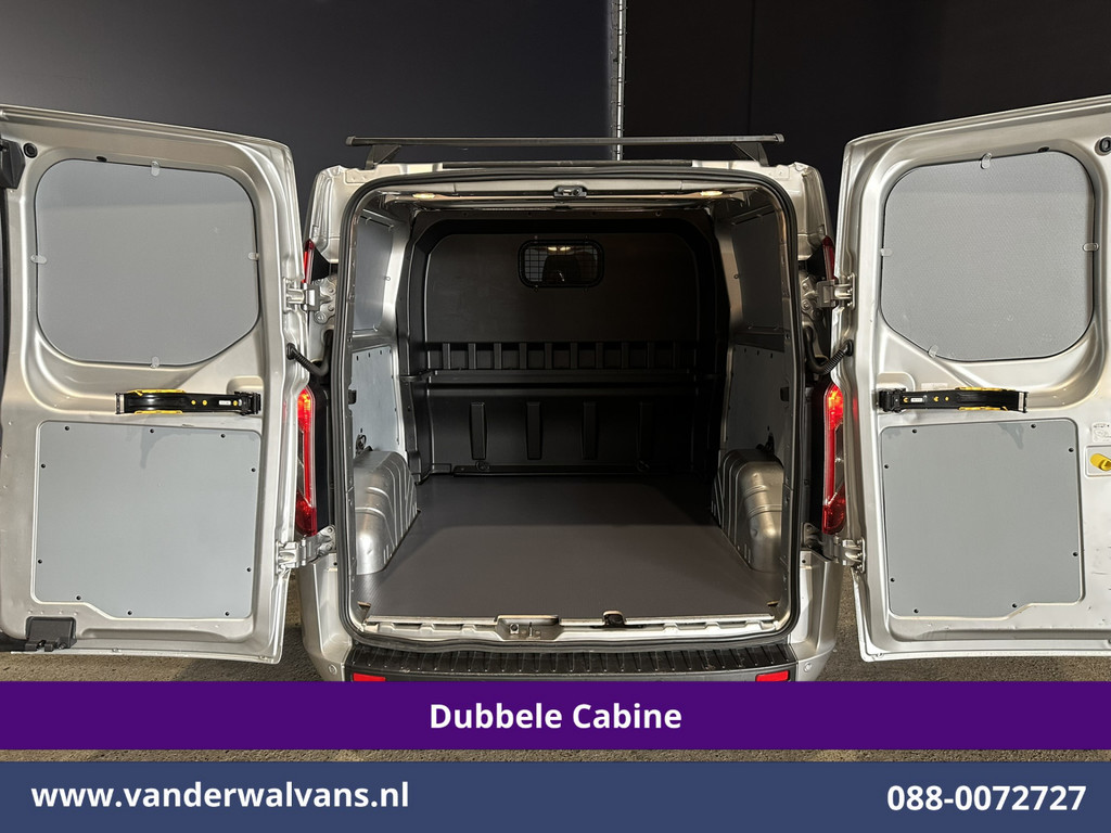 Ford Transit Custom 2.0 TDCI 131pk L2H1 Dubbele Cabine Euro6 Airco | 6-Zits | LED | Cruisecontrol | Verwarmde voorruit Parkeersensoren, Dakdragers, 2800kg trekvermogen 12
