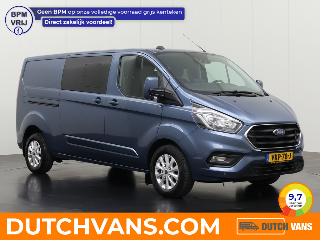 Ford Transit Custom 2.0TDCI 170PK Automaat Lang Limited Dubbele Cabine | 6-Persoons | Navigatie | Camera | 2xSchuifdeur | Airco | Cruise | Trekhaak