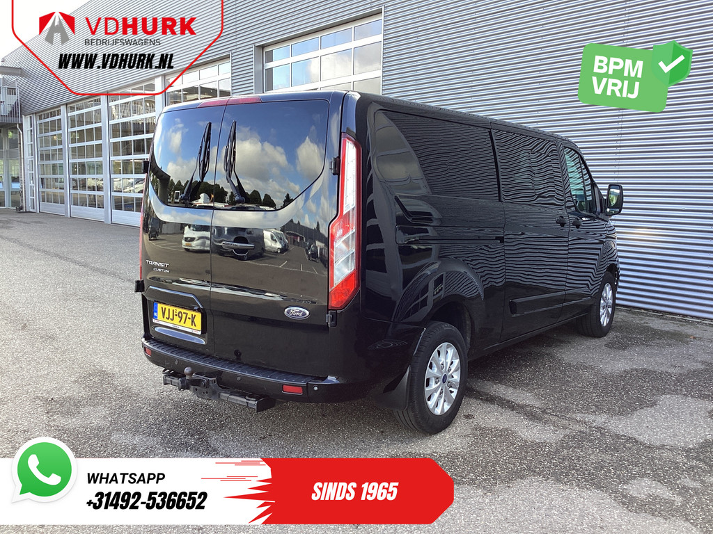 Ford Transit Custom 2.0 TDCI 170 pk Aut. L2 Limited DC Dubbel Cabine EXPORT ONLY Riem V.V/ Adapt.Cruise/ Bi-Xenon/ Leder/ 2xSchuifdeur/ Elek.Stoel/ Carplay/ Stoelverw./ Camera/ Navi/ PDC/ Trekhaak 8