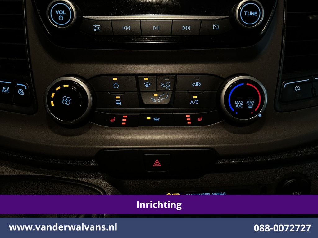 Ford Transit Custom 2.0 TDCI L1H1 Inrichting Euro6 Airco | Camera | Omvormer | LED | Cruisecontrol | Android Auto Stoelverwarming, Verwarmde voorruit, Parkeersensoren, Bijrijdersbank, 2500kg Trekhaak 9