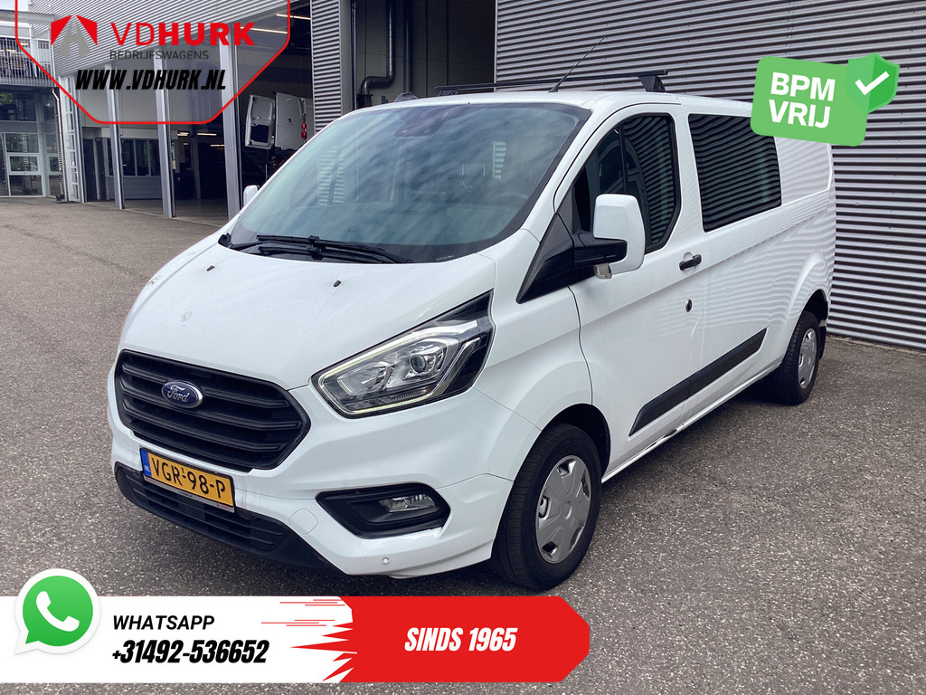 Ford Transit Custom 2.0 TDCI L2 Trend DC Dubbel Cabine BPM VRIJ! NL Auto/ Stoelverw./ Carplay/ 2.7t Trekverm./ Navi/ PDC/ Cruise 8