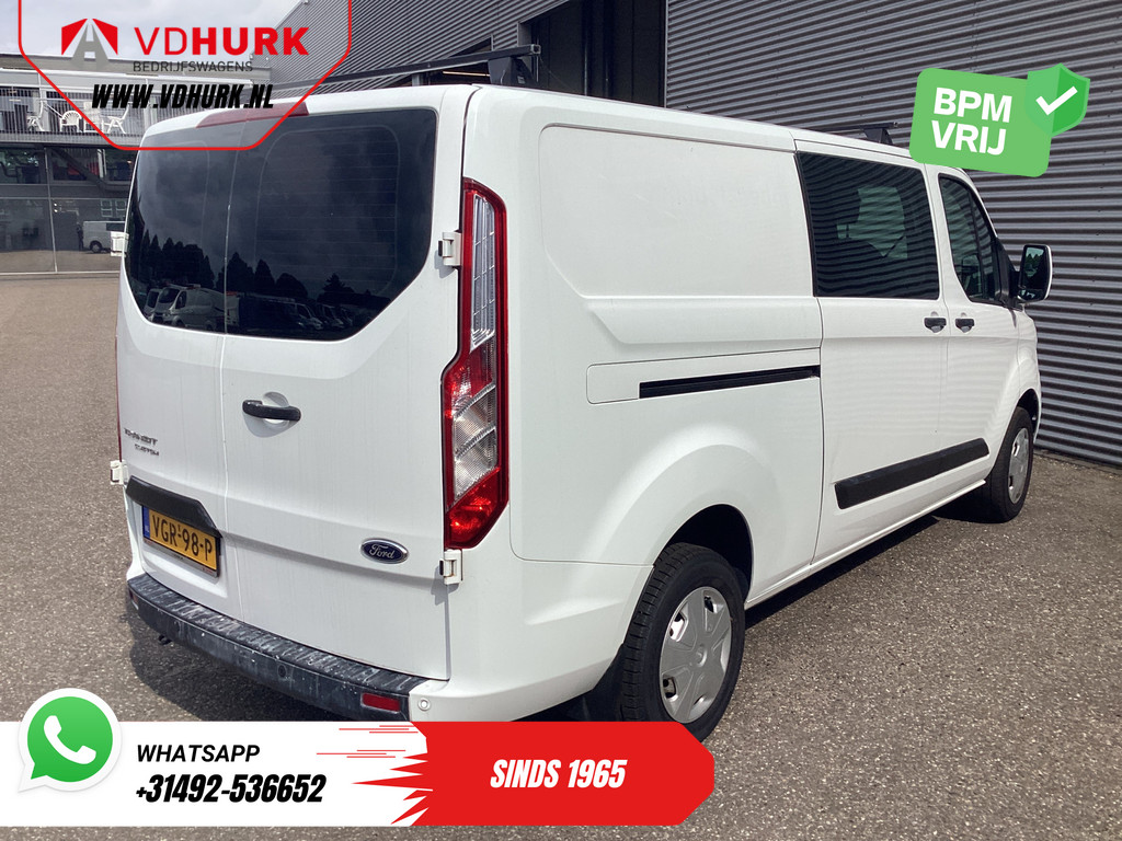 Ford Transit Custom 2.0 TDCI L2 Trend DC Dubbel Cabine BPM VRIJ! NL Auto/ Stoelverw./ Carplay/ 2.7t Trekverm./ Navi/ PDC/ Cruise 9