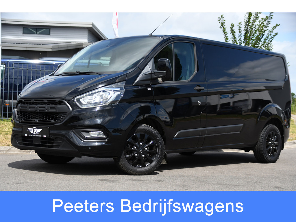 Ford Transit Custom 300 2.0 TDCI L2H1 Black Edition MARGE, Cruise, Carplay, LED, Sensoren, 130pk, Automaat, Multimedia, Sensoren, Uniek!