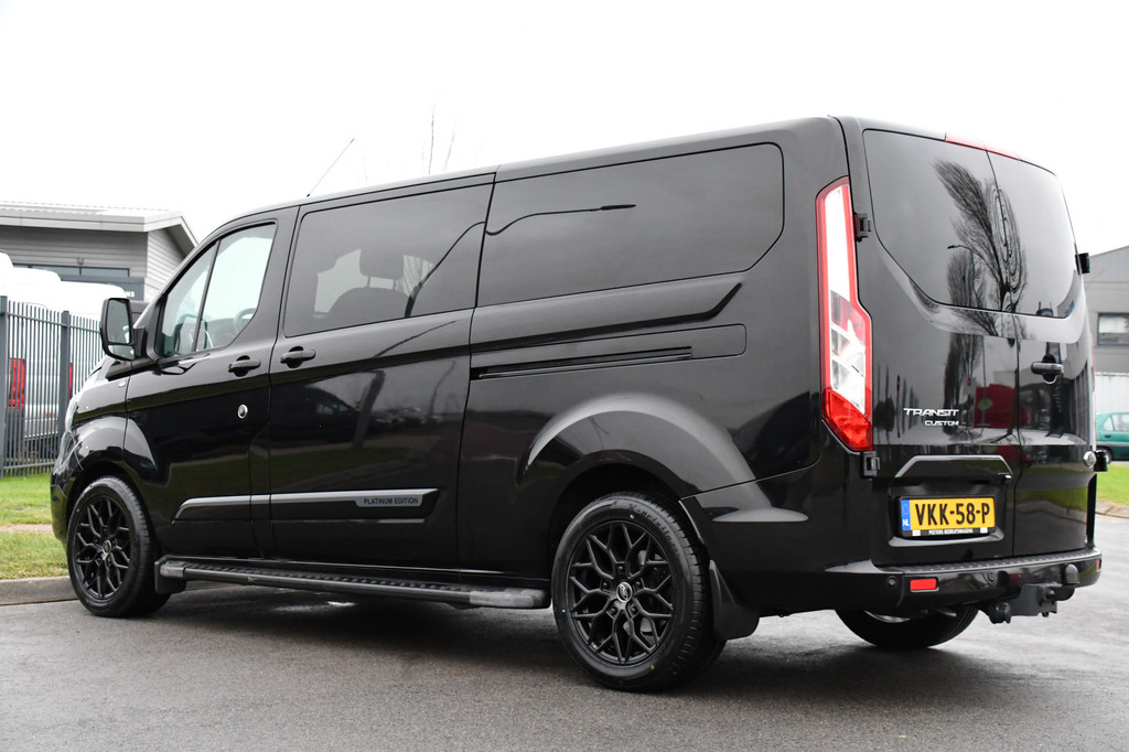 Ford Transit Custom 320 2.0 TDCI L2H1 Black Platinum Edition Camera, Cruise, Carplay, Leder, Xenon, Automaat, Trekhaak, Stoelverwarming, 2 x Schuifdeur, Uniek! 3