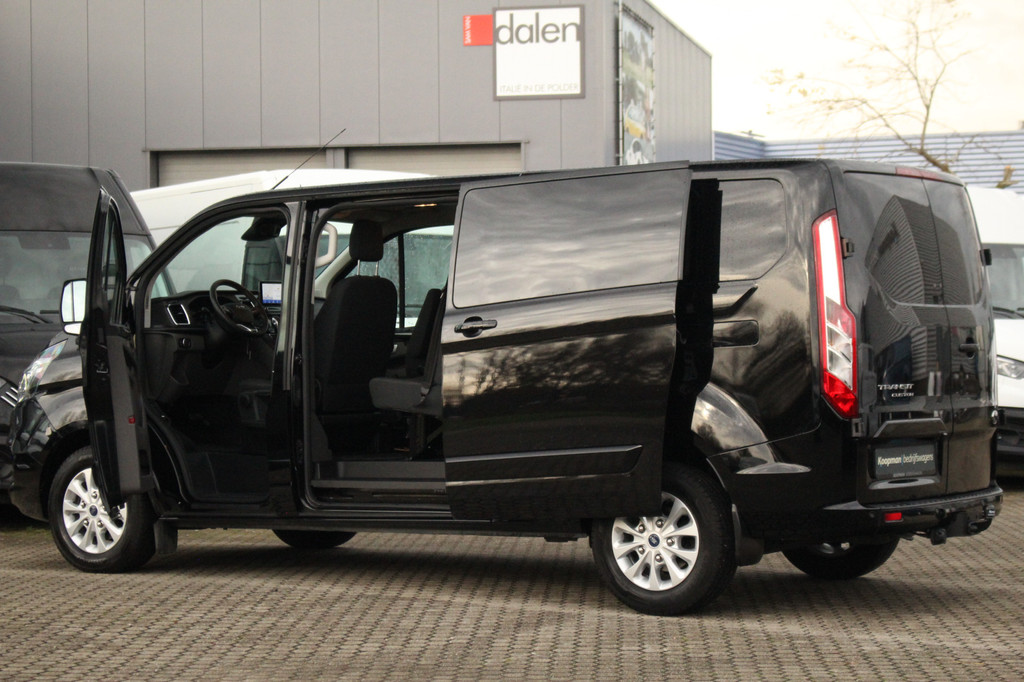Ford Transit Custom 320 2.0TDCI 170pk L2H1 Limited DC | Automaat | L+R Zijdeur | Trekhaak | Camera | Carplay/Android | | Lease 537,- p/m 13