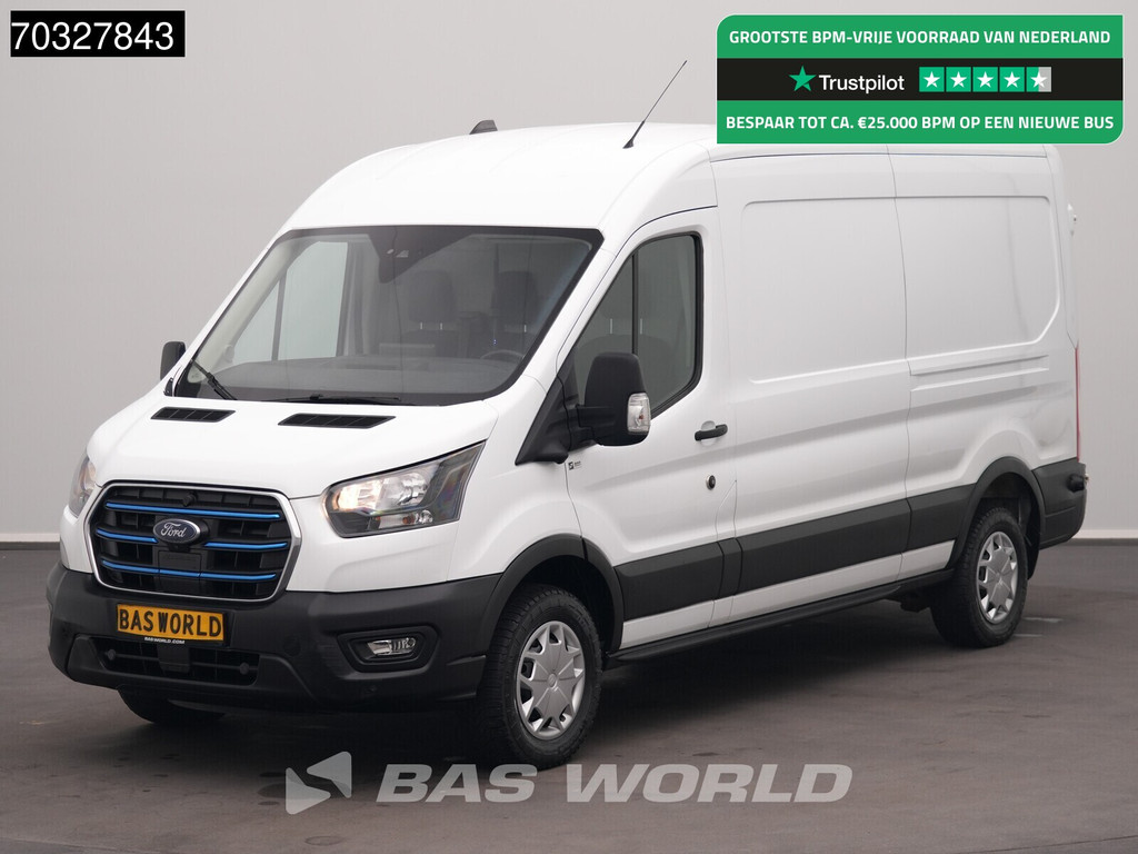 Ford e-Transit 184pk L3H2 L3 Elektrisch 68kWh 317km WLTP Navi Airco Cruise Parkeersensoren v+a SYNC4-Display CarPla Airco Cruise control