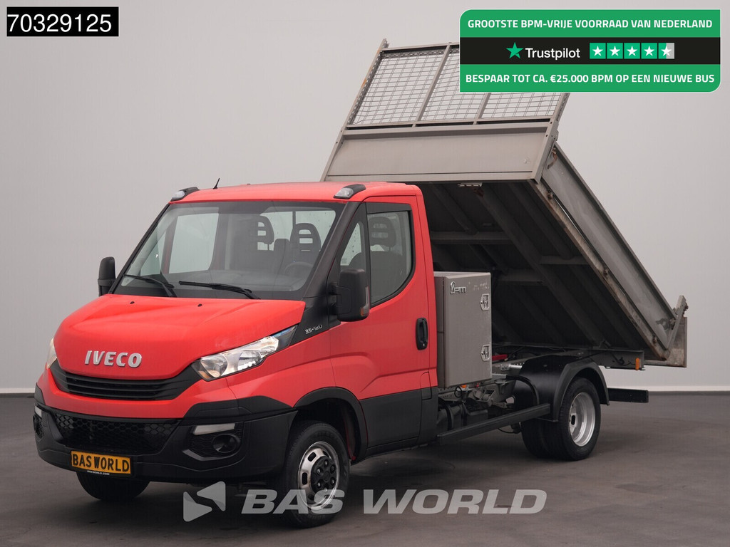 Iveco Daily 35C12 Kipper met Kist Dubbellucht 3,5t Trekhaak Airco Cruise Euro6 Tipper Benne Kieper Airco Trekhaak Cruise control