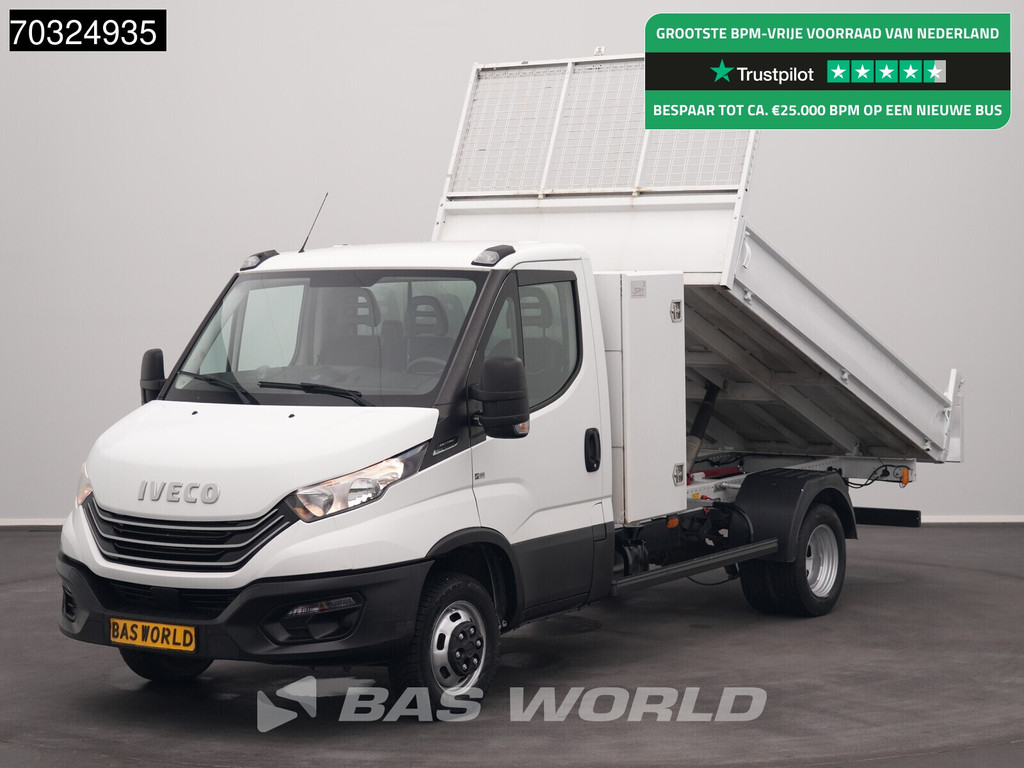 Iveco Daily 35C14 Automaat Kipper met Kist Dubbellucht Kipper 3,5t Trekhaak Airco Cruise Euro6 Tipper Benne Kieper Airco Trekhaak Cruise control