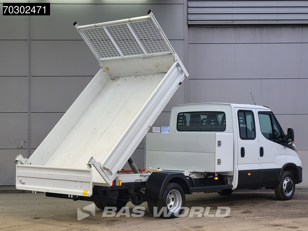 Iveco Daily 35C16 3.0L Kipper met Kist Dubbel Cabine Dubbellucht 3,5t Trekhaak 160PK Airco Cruise Euro6 Tipper Benne Kieper Airco Trekhaak Cruise control 7