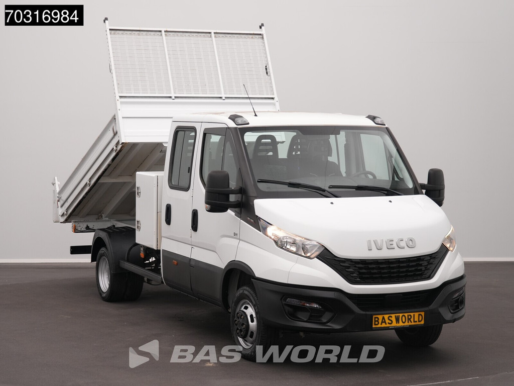 Iveco Daily 35C16 3.0L Kipper met Kist Dubbel Cabine Dubbellucht 3,5t Trekhaak Navi Airco Cruise Camera Euro6 Tipper Benne Kieper Airco Trekhaak Cruise control 6