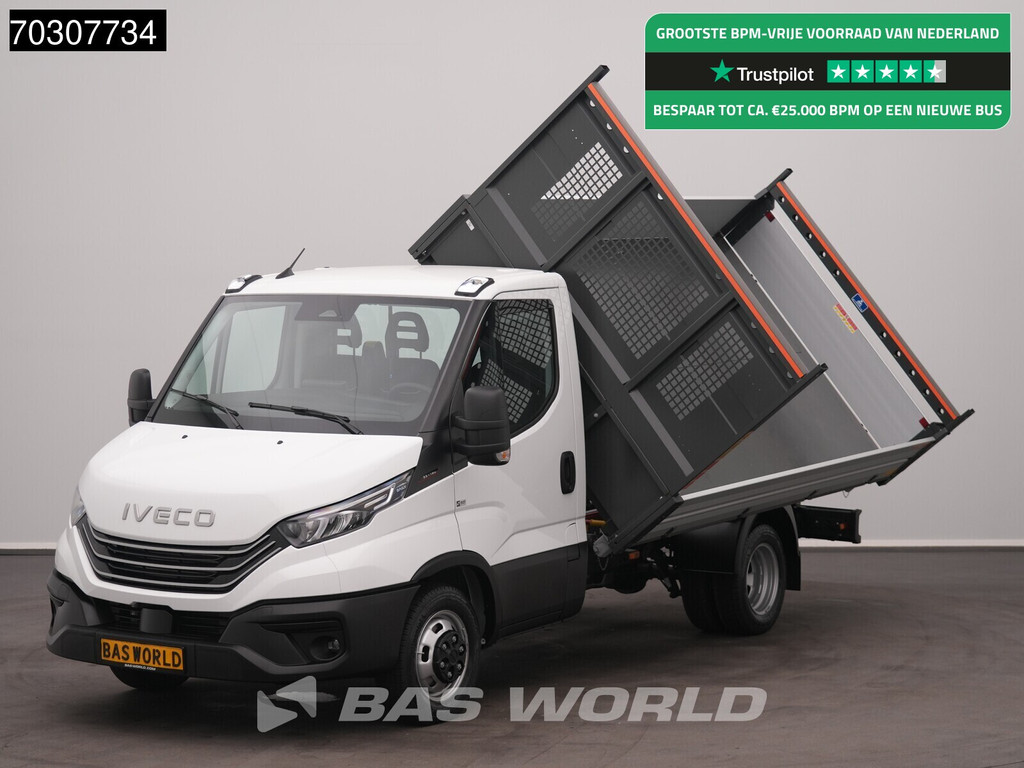 Iveco Daily 35C18 3.0L Automaat Driezijdige Kipper 180PK Dubbellucht 3,5t Trekgewicht ACC LED Camera CarPlay Euro6 Tipper Benne Kieper Airco