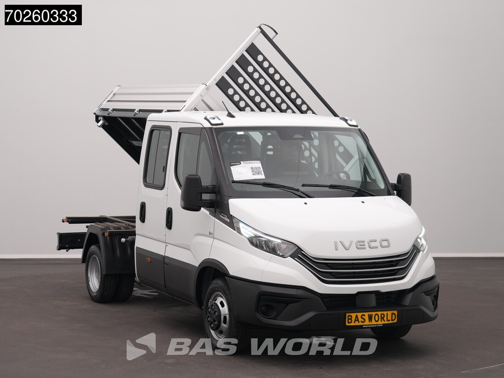 Iveco Daily 35C21 3-Zijdige Kipper Dubbel Cabine 210PK 3.0L Dubbellucht 3,5t Trekhaak ACC Airco LED Camera CarPlay Euro6 Tipper Benne Kieper Dreiseitenkipper 2m3 Airco 5