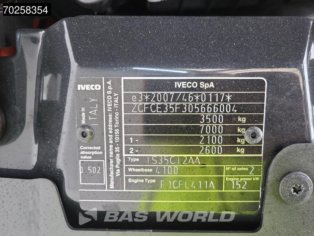 Iveco Daily 35C21 3.0L Automaat 210PK 2025-Model Open laadbak Dubbel Cabine Dubbellucht CarPlay ACC LED 3,5T Trekvermogen Euro6 Pritsche Pickup Airco Dubbel cabine 21