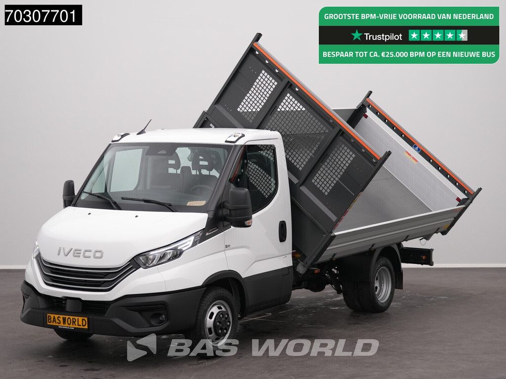 Iveco Daily 35C21 3.0L Automaat Driezijdige Kipper 210PK 3,5t Trekgewicht Dubbellucht ACC LED Camera CarPlay Euro6 Tipper Benne Kieper Airco