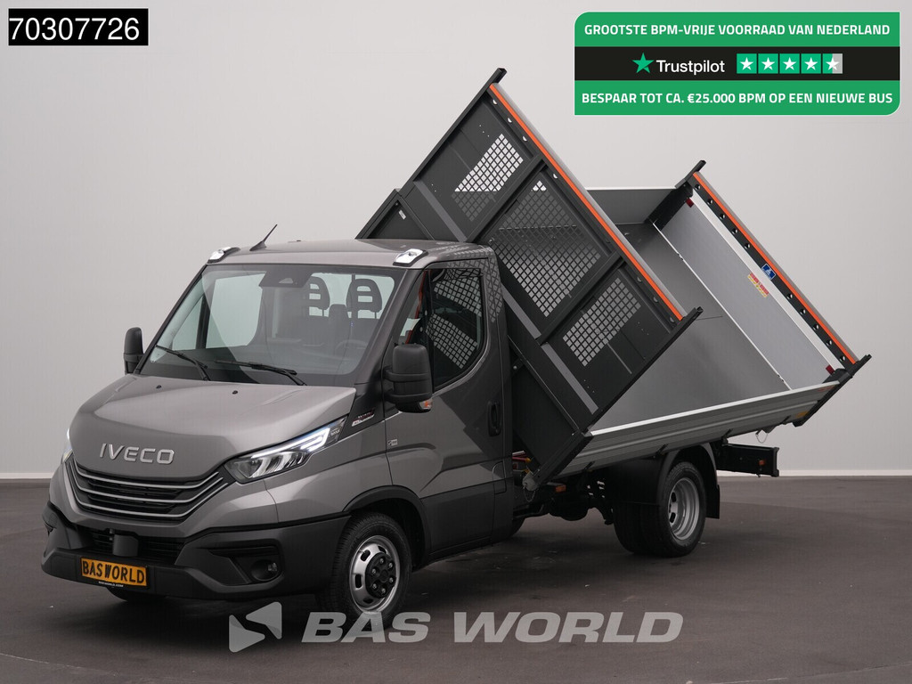 Iveco Daily 35C21 3.0L Automaat Driezijdige Kipper 210PK Dubbellucht ACC LED Airco Camera Parkeersensoren 3,5t Trekgewicht Euro6 Tipper Benne Kiepe Airco