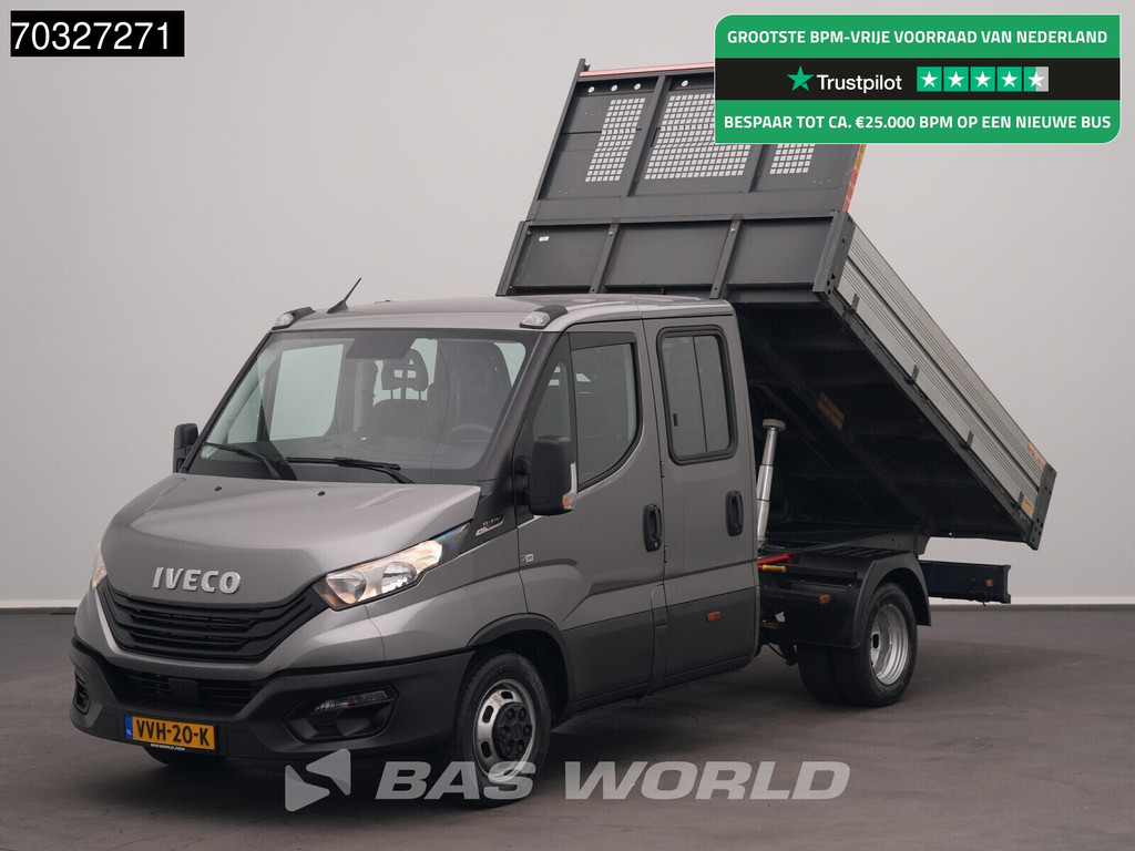 Iveco Daily 35C21 3.0L Automaat Dubbel Cabine Dubbellucht 3,5t Trekhaak Navi Airco Cruise Euro6 DC Tipper Benne Kieper Airco Trekhaak Cruise control