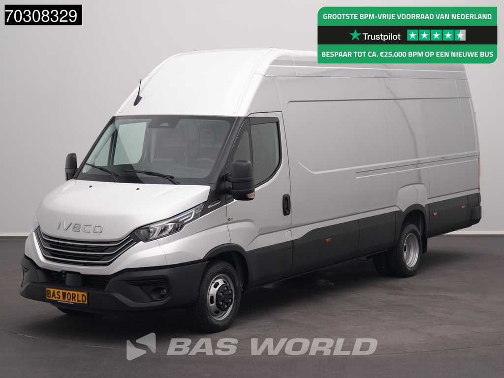 Iveco Daily 35C21 3.0L Automaat L4H3 Dubbellucht 210PK LED ACC Airco Camera Parkeersensoren CarPlay Stoelverwarming 3,5t Trekgewicht 19,6m3 Euro6 L4 Hoog Dak XL Airco