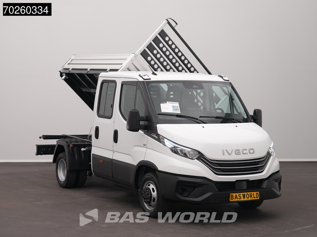 Iveco Daily 35C21 BPM VRIJ! 3-Zijdige Kipper Dubbel Cabine 210PK 3.0L Dubbellucht 3,5t Trekhaak ACC Airco LED Camera CarPlay Euro6 Tipper Benne Kieper Dreiseitenkipper 2m3 Airco 5