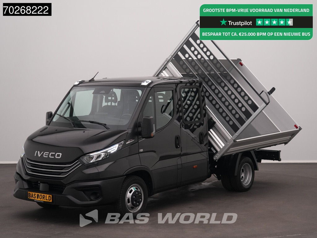 Iveco Daily 35C21 BPM Vrij! 3.0L Automaat Driezijdige Kipper Dubbel Cabine 210PK Dubbellucht ACC LED Airco Camera CarPlay Euro6 Tipper Kieper Benne 2m3 Airco