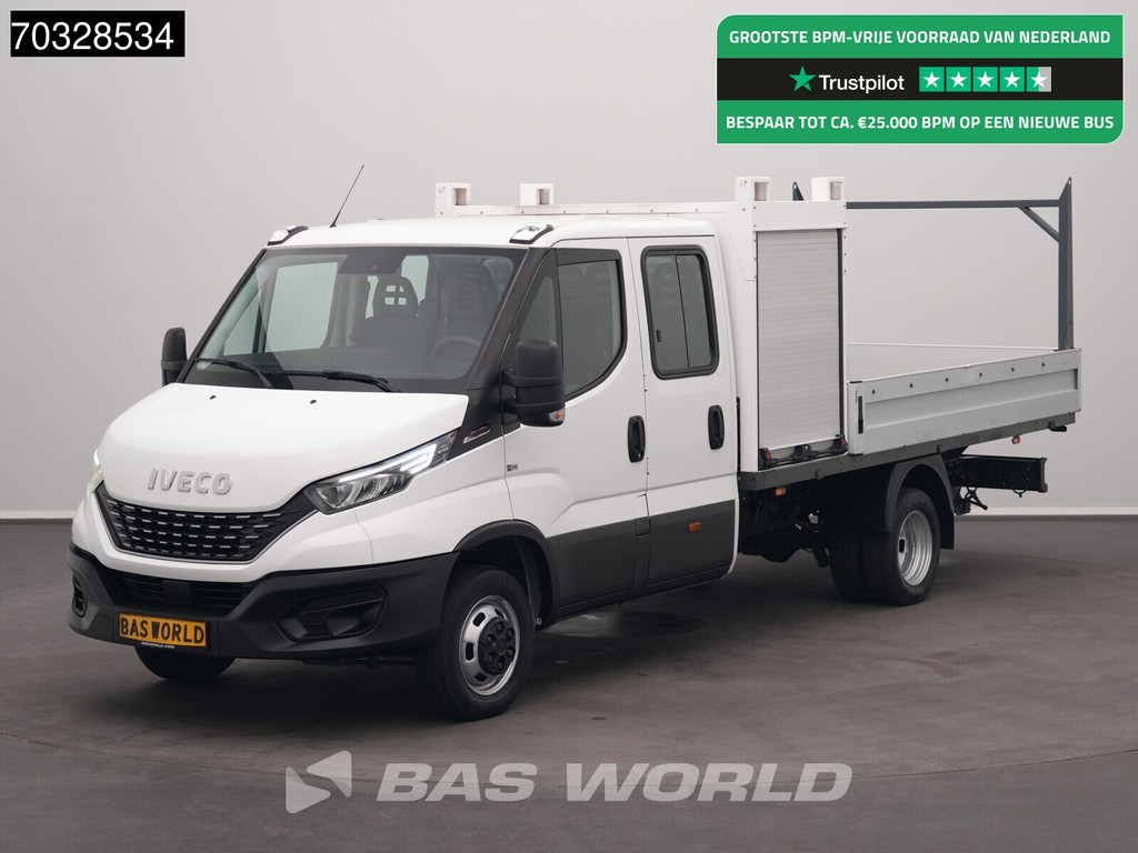 Iveco Daily 50C18 3.0L Automaat Open Laadbak met Kist Dubbellucht LED 3,5t Trekhaak Airco Cruise Euro6 Pritsche Pickup Open Box Airco Trekhaak Cruise control