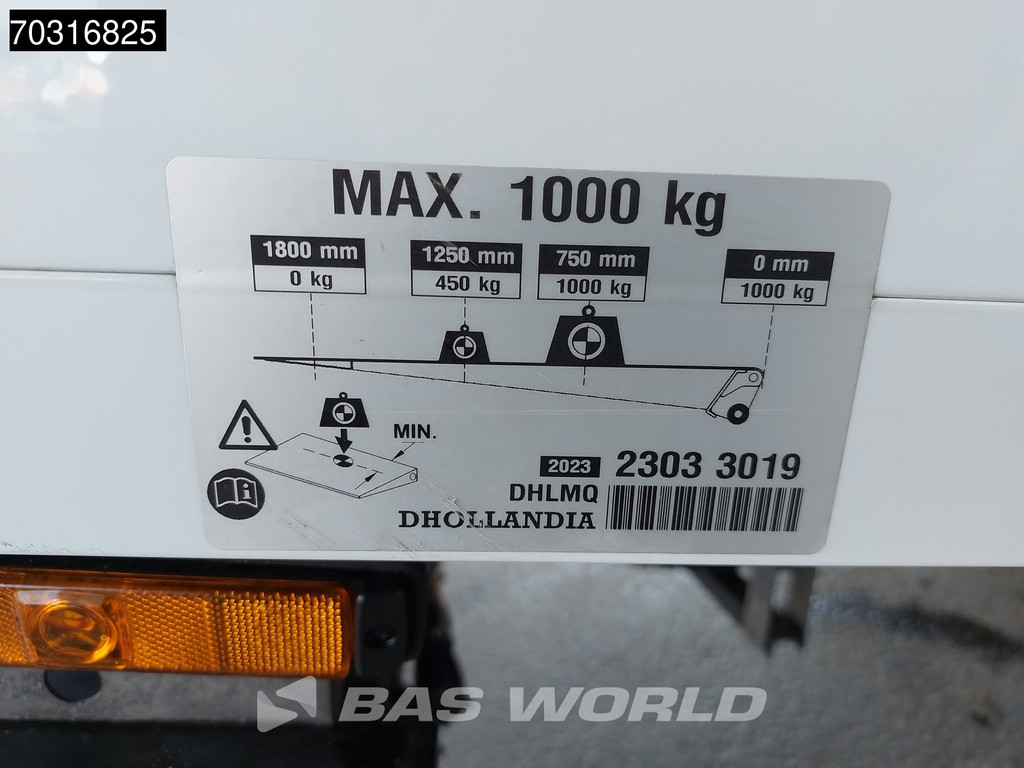 Iveco Daily 72C18 3.0L Automaat 1000KG Laadklep Luchtvering 180PK Dubbellucht Airco Cruise DHollandia Euro6 Meubelbak Koffer Bakwagen Airco Cruise control 10