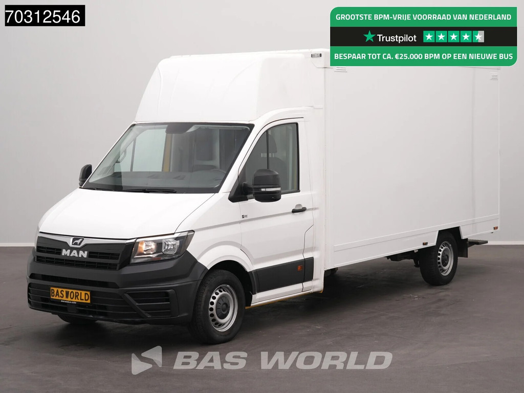MAN TGE 3.100 433cm Bakwagen Achterdeuren Zijdeur Camera Euro6 Meubelbak Koffer Verkoopwagen Pakketwagen