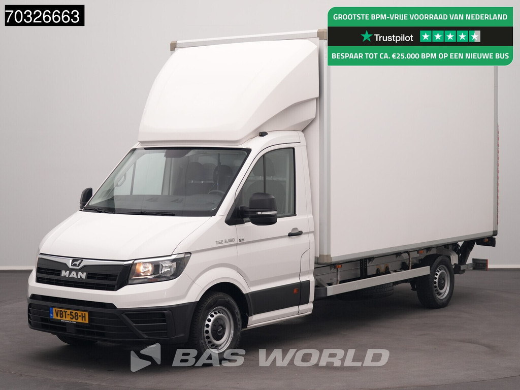 MAN TGE 3.180 Automaat Laadklep 180PK Bakwagen Navi Airco Cruise Camera DHollandia Euro6 Meubelbak Koffer Airco Cruise control