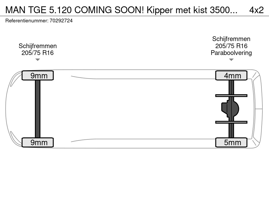 MAN TGE 5.120 COMING SOON! Kipper met kist 3500kg Trekhaak Airco Navi Tipper Benne Kieper Airco Dubbel cabine Trekhaak 16