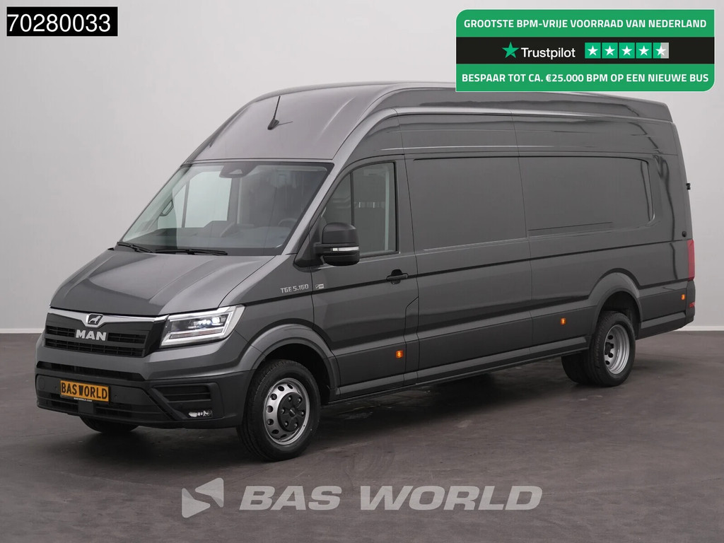 MAN TGE 5.160 XXL Automaat Dubbellucht L5H4 ACC LED Navi Airco Cruise Camera Parkeersensoren v+a Euro6 L5 XL Airco