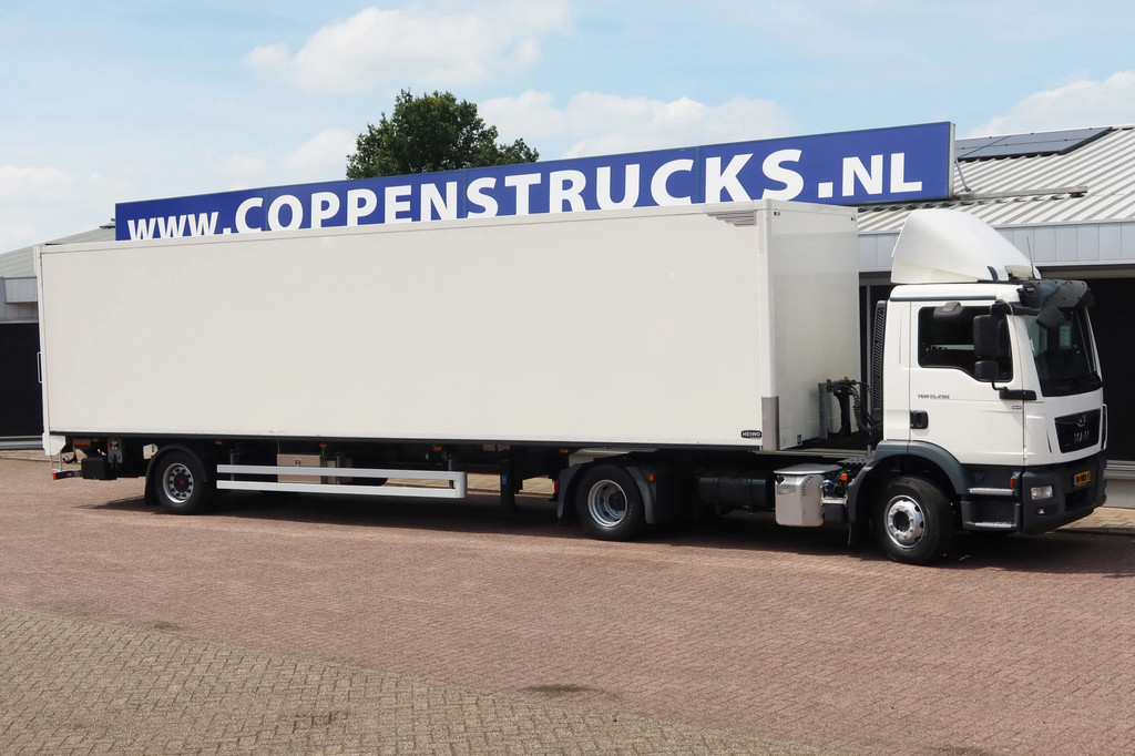 MAN TGM 15.290 Trekker + Heiwo city trailer geisoleerd + klep Dhollandia 2500 KG 16