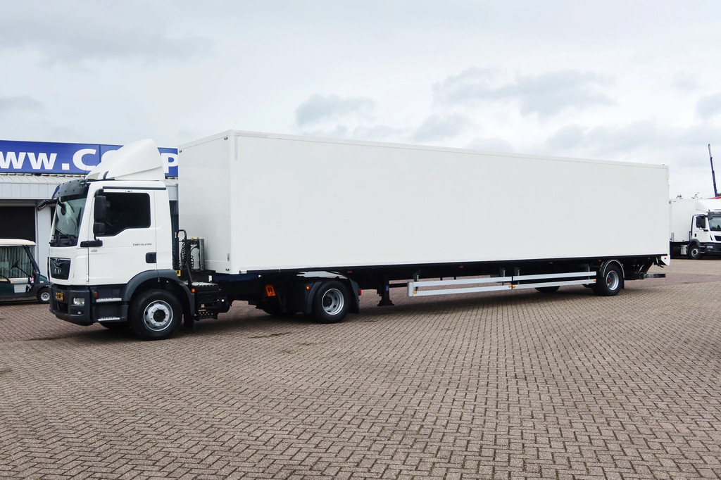 MAN TGM 15.290 Trekker + Heiwo city trailer geisoleerd + klep DHollandia 2000kg 11