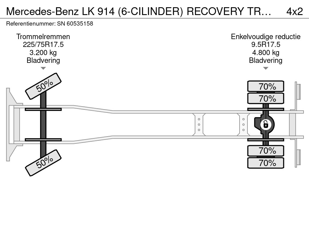 Mercedes-Benz LK 914 (6-CILINDER) RECOVERY TRUCK (FULL STEEL SUSPENSION / MANUAL GEARBOX / EXTRA SEAT / ETC.) 12