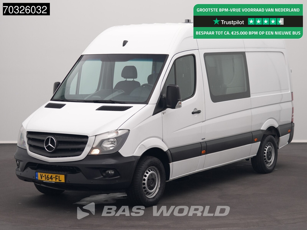 Mercedes-Benz Sprinter 313 CDI Automaat Dubbel Cabine L2H2 Trekhaak Navi Airco Cruise Parkeersensoren v+a Stoelverwarming Euro6 L2 DC Doka Mixto Airco Trekhaak Cruise control