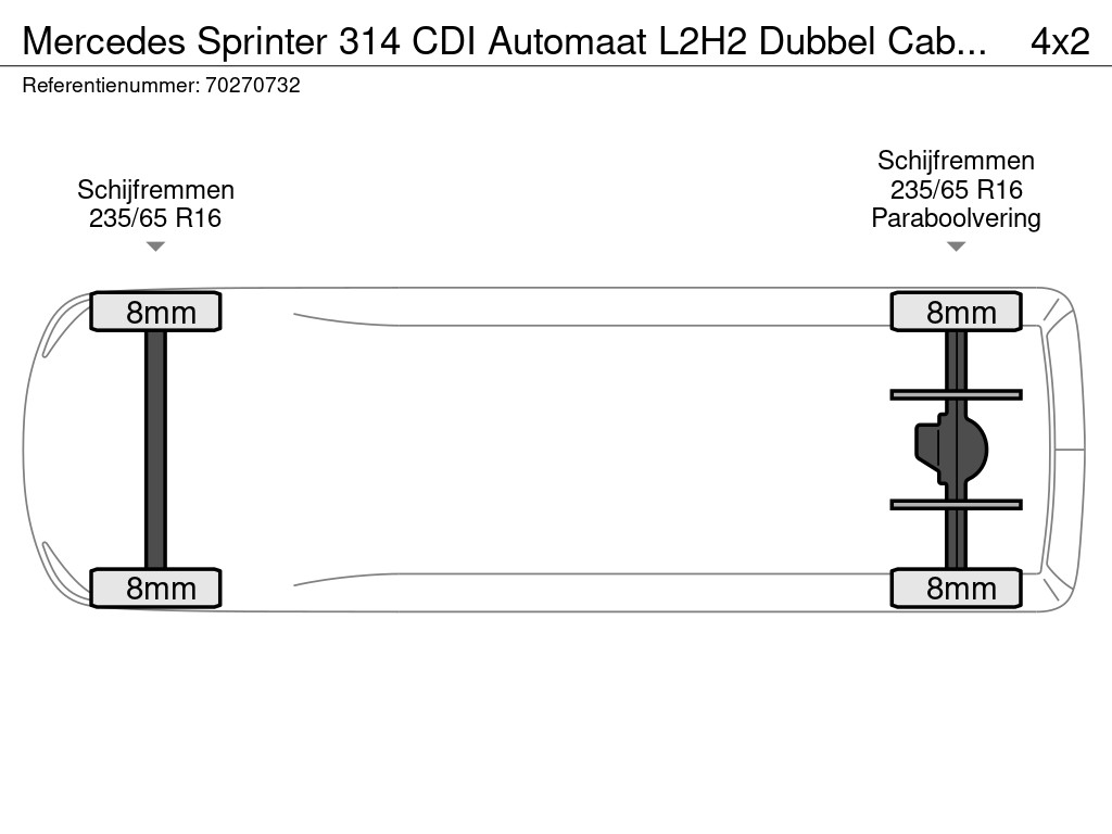 Mercedes-Benz Sprinter 314 CDI Automaat L2H2 Dubbel Cabine Trekhaak Airco Cruise MBUX L2 Doka Mixto 9m3 Airco Dubbel cabine Trekhaak Cruise control 35