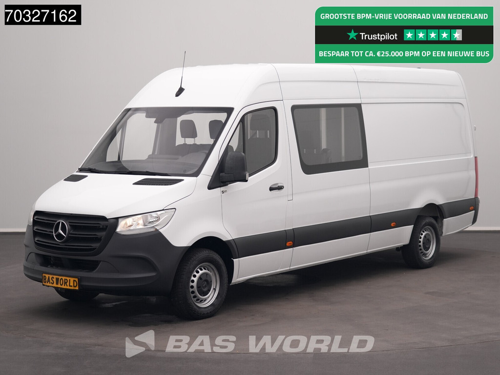 Mercedes-Benz Sprinter 319 CDI Automaat Dubbel Cabine 3,5t Trekhaak 190PK L3H2 Navi Airco Cruise Camera MBUX CarPlay Euro6 DC Doka Mixto L3 Airco Trekhaak Cruise control